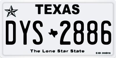 TX license plate DYS2886