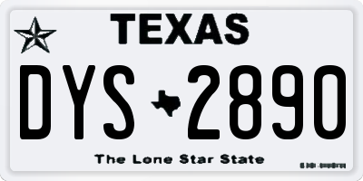 TX license plate DYS2890