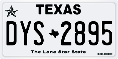 TX license plate DYS2895