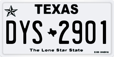 TX license plate DYS2901