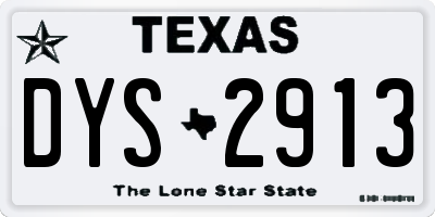 TX license plate DYS2913