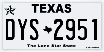 TX license plate DYS2951