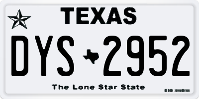 TX license plate DYS2952