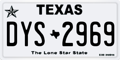 TX license plate DYS2969