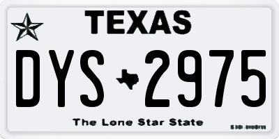 TX license plate DYS2975