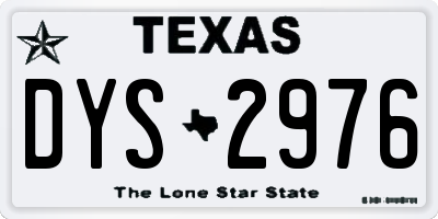 TX license plate DYS2976