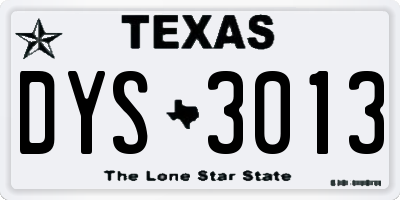 TX license plate DYS3013