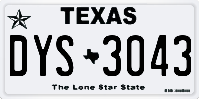 TX license plate DYS3043