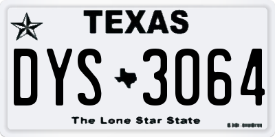 TX license plate DYS3064