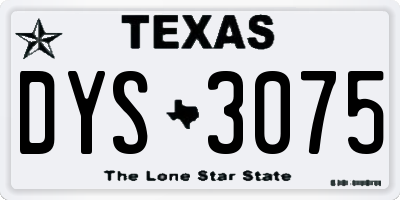 TX license plate DYS3075