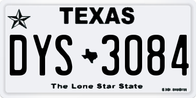 TX license plate DYS3084