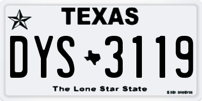 TX license plate DYS3119