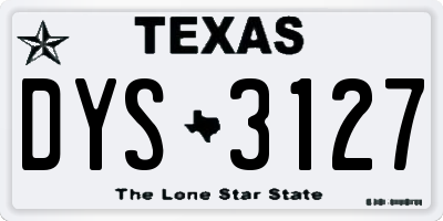 TX license plate DYS3127
