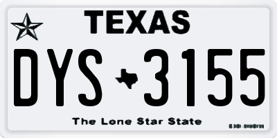 TX license plate DYS3155