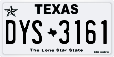 TX license plate DYS3161