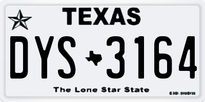 TX license plate DYS3164