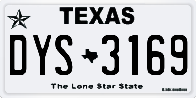 TX license plate DYS3169