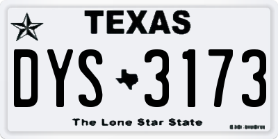 TX license plate DYS3173