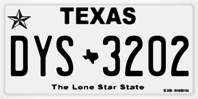 TX license plate DYS3202