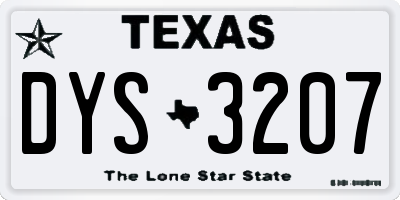 TX license plate DYS3207