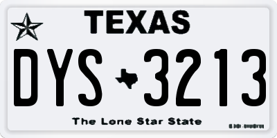 TX license plate DYS3213