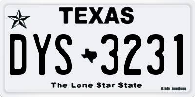 TX license plate DYS3231