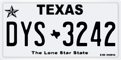 TX license plate DYS3242