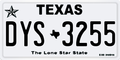 TX license plate DYS3255