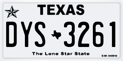 TX license plate DYS3261
