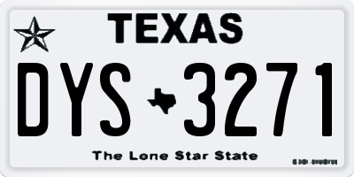 TX license plate DYS3271