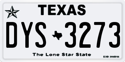 TX license plate DYS3273