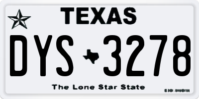 TX license plate DYS3278