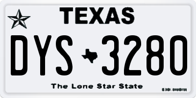 TX license plate DYS3280