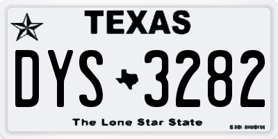 TX license plate DYS3282