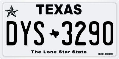 TX license plate DYS3290