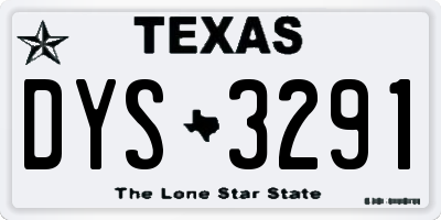 TX license plate DYS3291