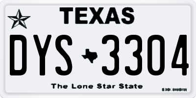 TX license plate DYS3304