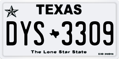 TX license plate DYS3309