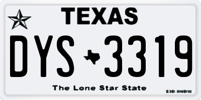 TX license plate DYS3319
