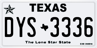TX license plate DYS3336