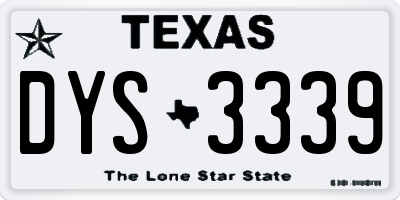 TX license plate DYS3339