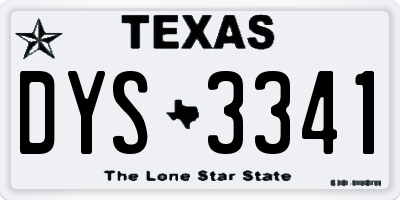 TX license plate DYS3341
