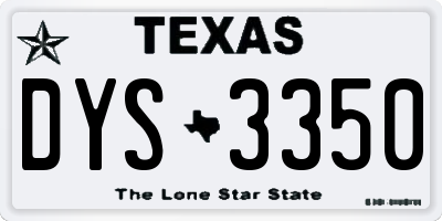 TX license plate DYS3350