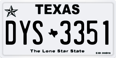 TX license plate DYS3351