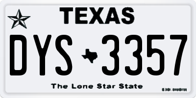 TX license plate DYS3357