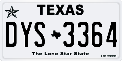 TX license plate DYS3364