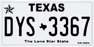 TX license plate DYS3367