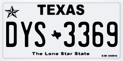 TX license plate DYS3369