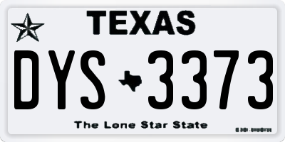 TX license plate DYS3373