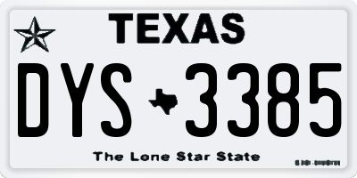 TX license plate DYS3385